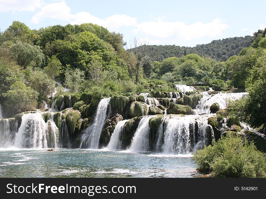 View on Krka waterfall in Croatia