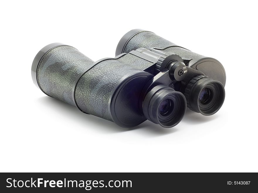 Camouflage binocular on white background