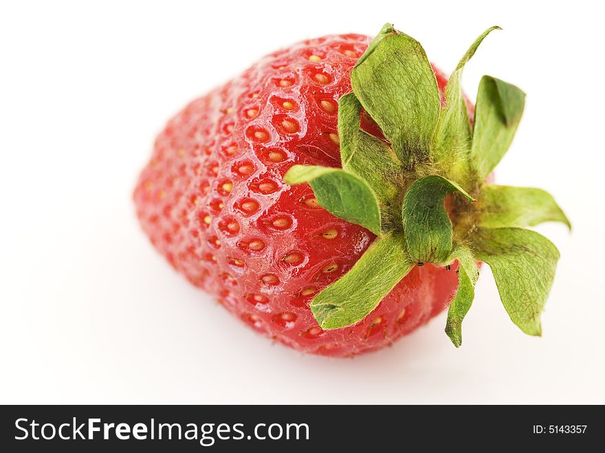 Red strawberry on white background