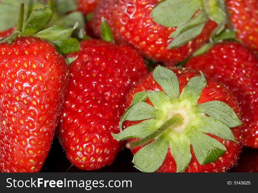 Bunch of red delicious strawberries