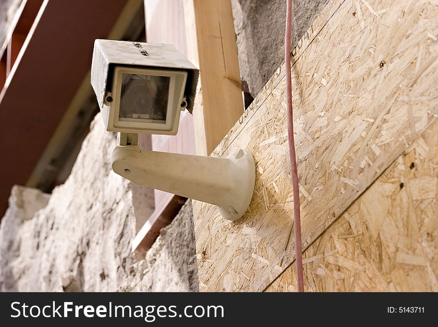 Picture of a security camera, stock photo