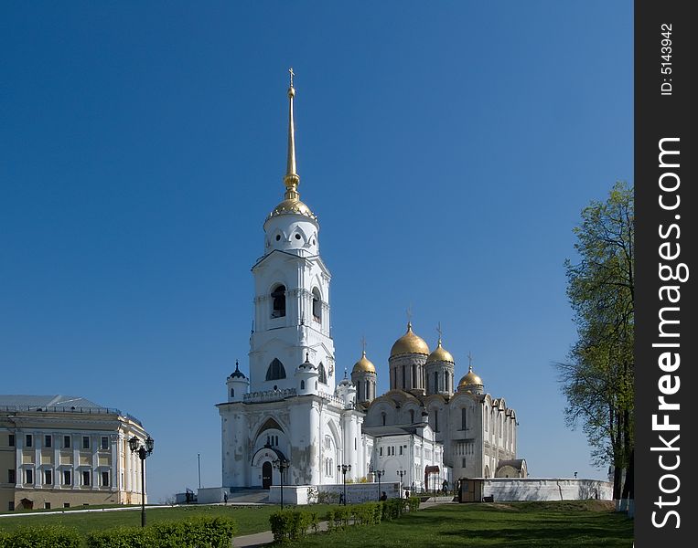 Uspenskiy cathedral in Vladimir  12-th century in Russia. Uspenskiy cathedral in Vladimir  12-th century in Russia