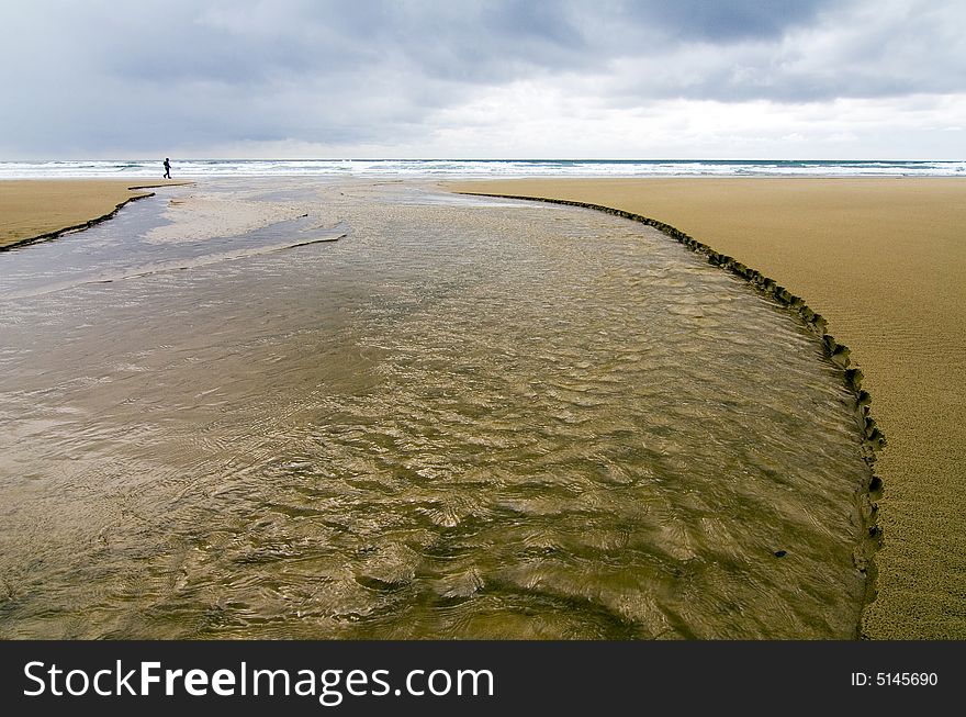 A stream making its way to the sea in central Oregon. A stream making its way to the sea in central Oregon