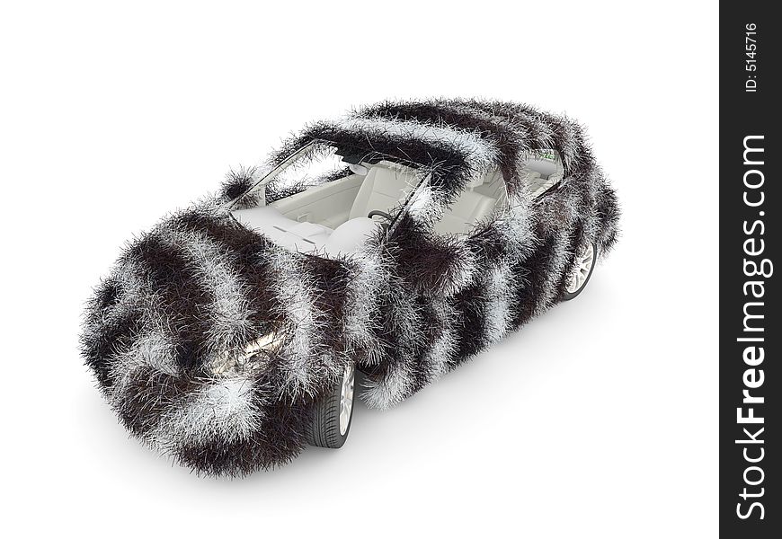 3d exclusive fur zebra car. 3d exclusive fur zebra car