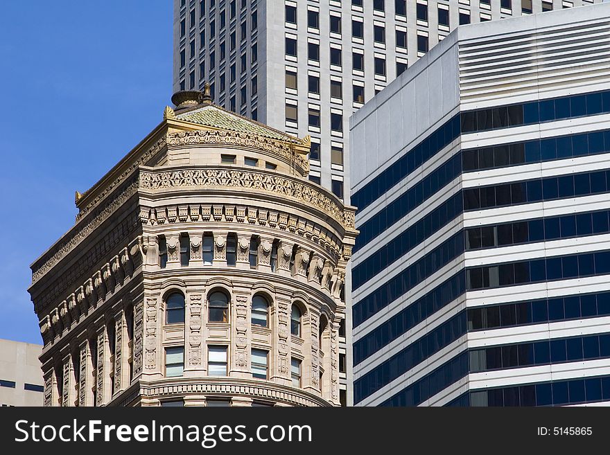 Traditional and modern architecture in San Francisco. Traditional and modern architecture in San Francisco