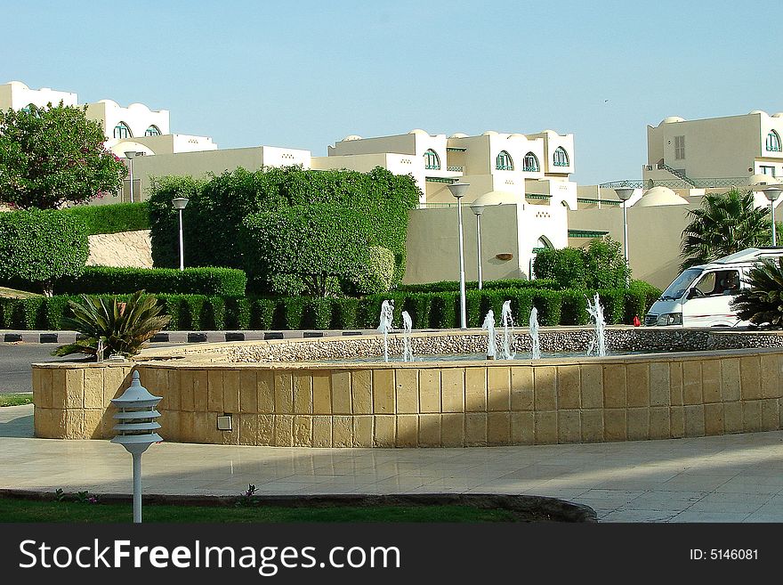 Modern building in resort near Red Sea. Modern building in resort near Red Sea.