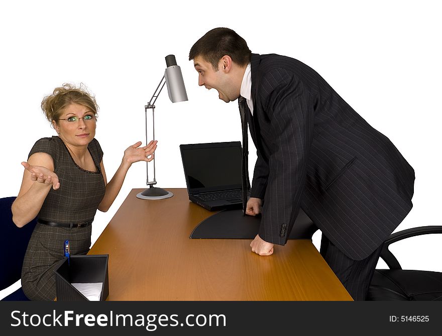 Businesswoman And Businessman In Office.