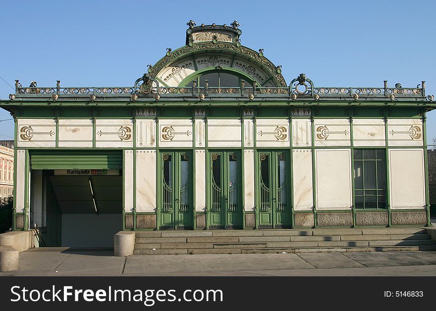 Metro station Karlsplatz in Vienna, Austria