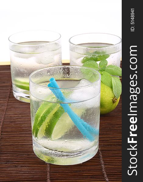 Ice water with lime