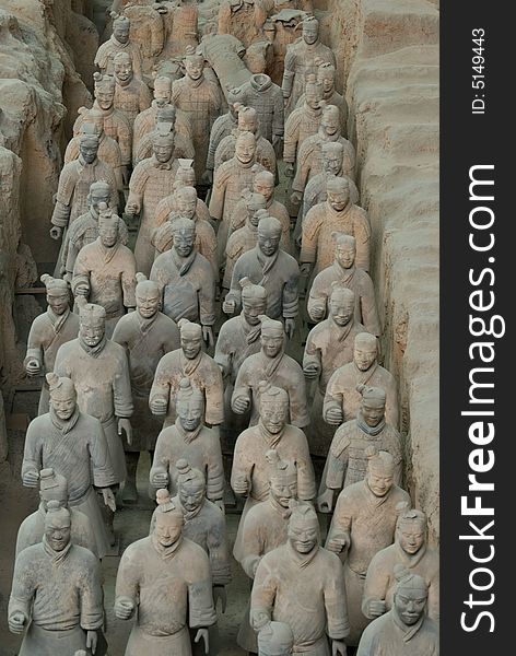 The 2000 year old Terracotta Warriors. Every statue is different and they are located near Xian in Shaanxi Province, China. The 2000 year old Terracotta Warriors. Every statue is different and they are located near Xian in Shaanxi Province, China.