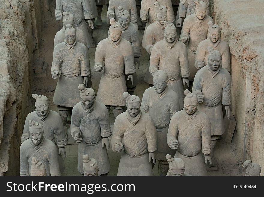The 2000 year old Terracotta Warriors. Every statue is different and they are located near Xian in Shaanxi Province, China. The 2000 year old Terracotta Warriors. Every statue is different and they are located near Xian in Shaanxi Province, China.