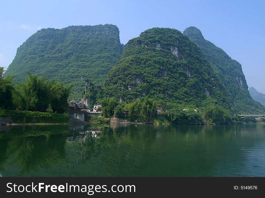 Li river near Yangshuo in Guangxi province, China