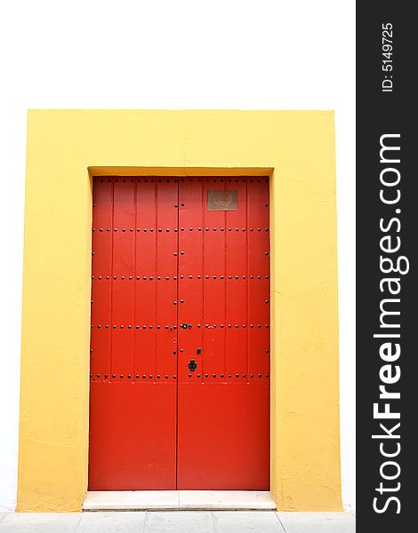Red and yellow door (arena from Seville, Spain). Red and yellow door (arena from Seville, Spain)