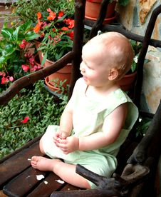 Baby Boy With Flowers Stock Photos Baby Boy With Flowers Stock Photos
