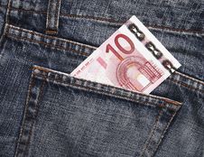 Euro Pocket Money In Blue Jeans Stock Photos Euro Pocket Money In Blue Jeans Stock Photos