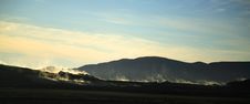 Panoramic View Of Ateaming Icelandic Landscape Royalty Free Stock Photography
