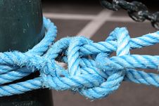Detail Of A Blue Rope Royalty Free Stock Photography