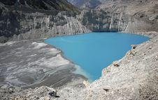 Panoramic View Of Blue Lake In The Himalayas Royalty Free Stock Photos Panoramic View Of Blue Lake In The Himalayas Royalty Free Stock Photos