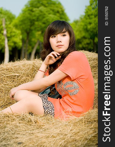 Portrait of young lady in the park