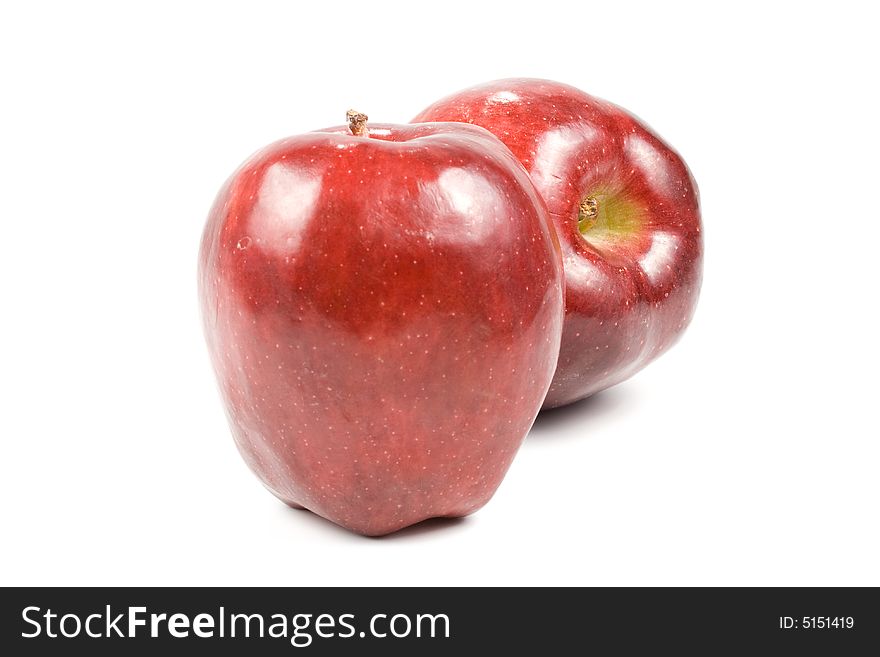 Fresh red apples isolated on a white background