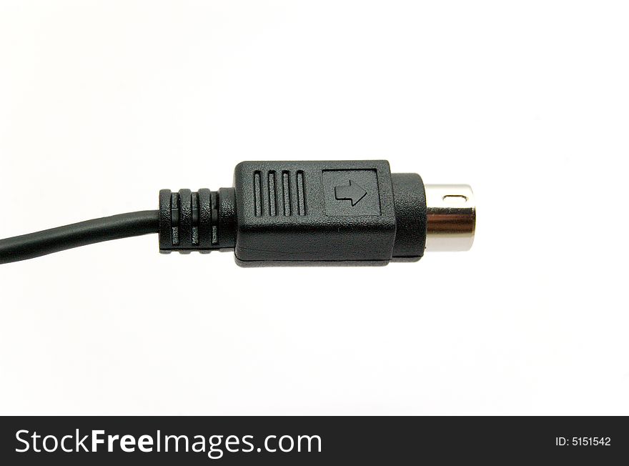 Cable s-video on white background