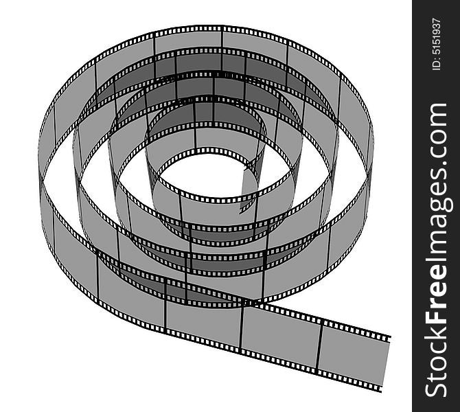 3d blank films strip over white background. 3d blank films strip over white background