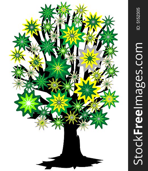 Nice colorful tree - abstract illustration