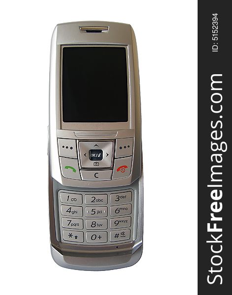 Front of mobilephone isolated, with clipping path