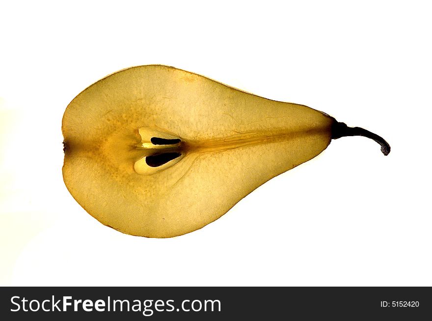 Lobule of pear isolated on a white background