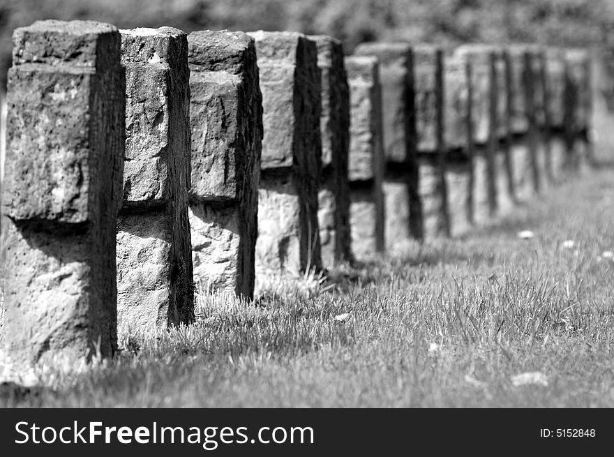 Soldier's gravestone in a row