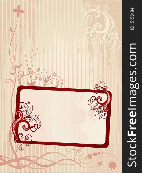 Vector illustration of an abstract floral frame. Vector illustration of an abstract floral frame