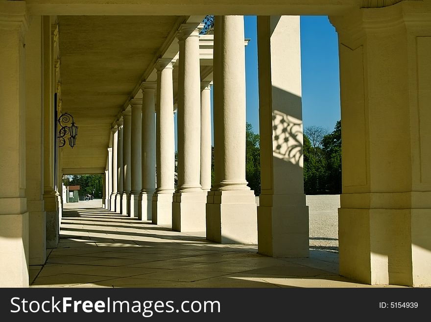 Columns at Schonbrunn Palace in Vienna - austrian capital. Columns at Schonbrunn Palace in Vienna - austrian capital