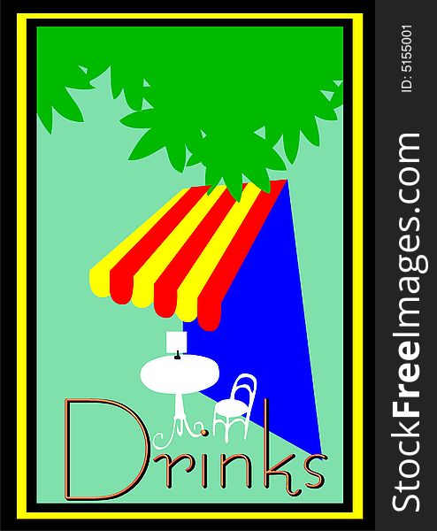 Drinks a poster as wall decoration or advertising-print in vintage style