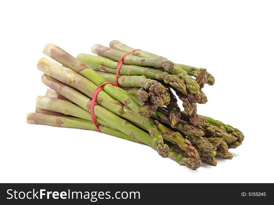 Green asparagus - isolated on white background