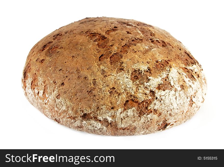 Unsliced rye bread - isolated on white background