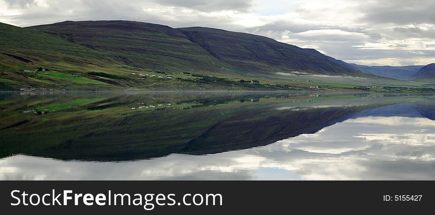 Mirror reflection in the lake Iceland. Mirror reflection in the lake Iceland