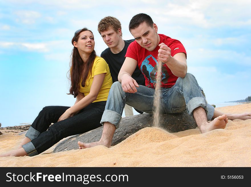 Group of friends on the beach