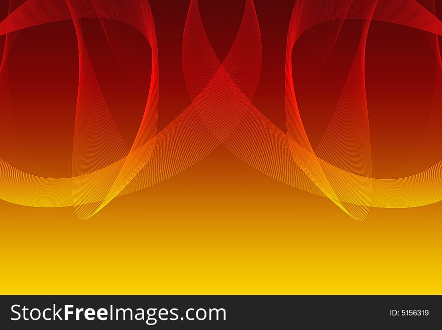Illustration of a swooshy ornament on a gradient background. Illustration of a swooshy ornament on a gradient background