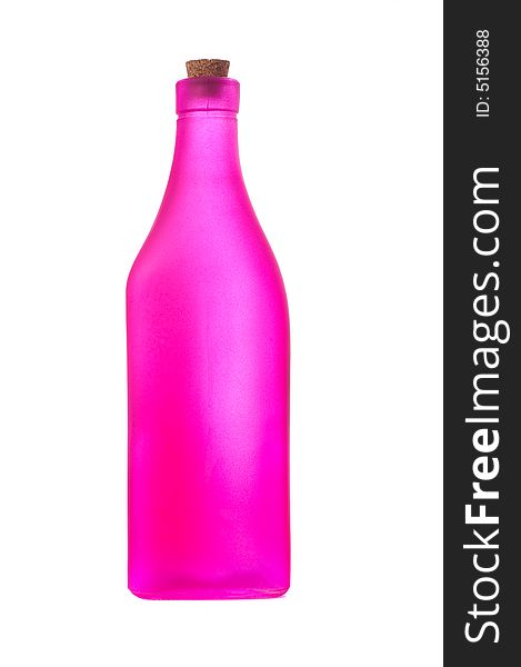 Colorful bottles on a white background with copy space. Colorful bottles on a white background with copy space