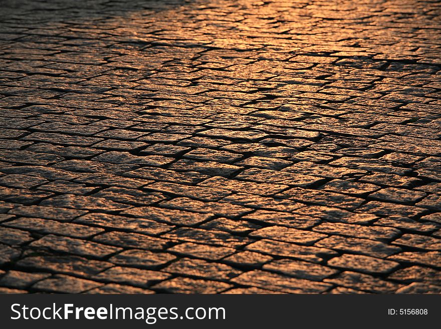 Structure of the stones on Prague sidewalk. Structure of the stones on Prague sidewalk.