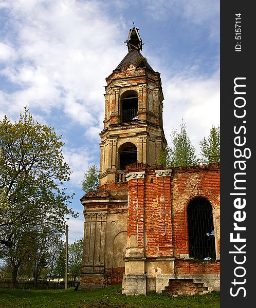 Ruins of an old russian church in the suburb of Moscow. Ruins of an old russian church in the suburb of Moscow