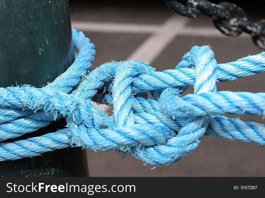 Detail of a blue rope