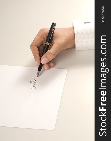 Men's hand sign blank sheets of paper. Men's hand sign blank sheets of paper