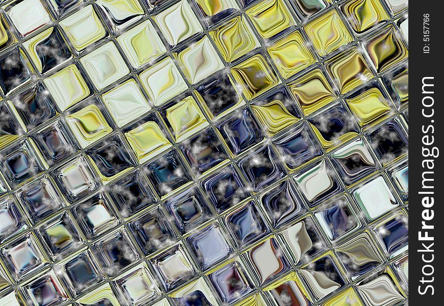 A background with little tiles of glass in yellow  blue and white trasparence. A background with little tiles of glass in yellow  blue and white trasparence