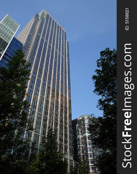 Modern office block in the business and financial district in London. Modern office block in the business and financial district in London.