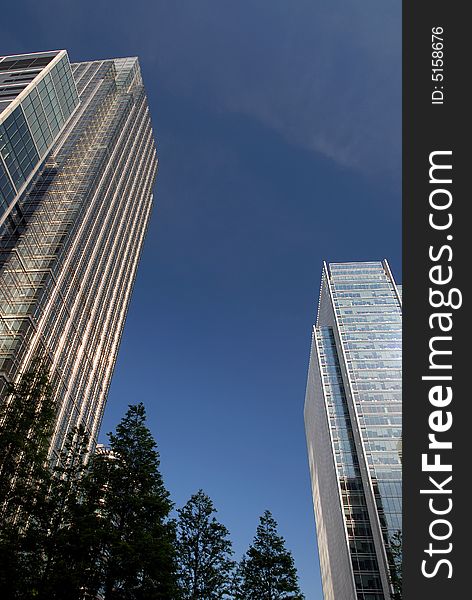 Modern office blocks in the business and financial district in London. Modern office blocks in the business and financial district in London.