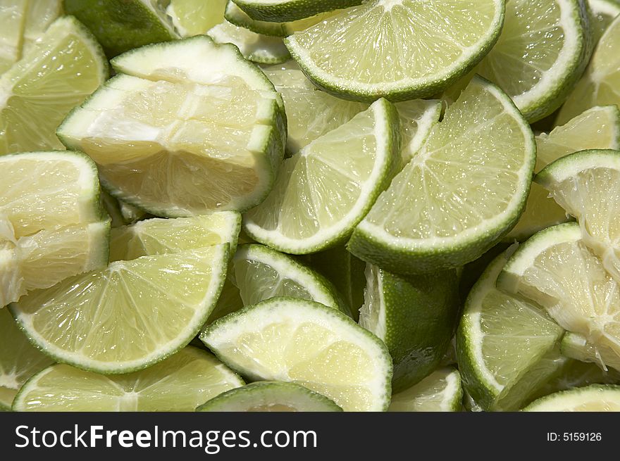 Freshly cut limes ready to serve