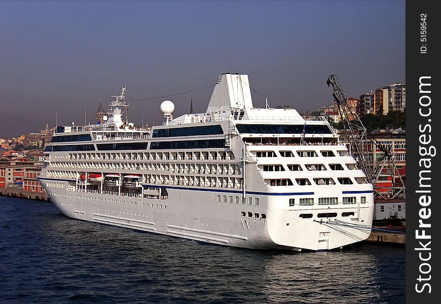 Touristic cruiseship in the port of Istanbul (Turkey). Touristic cruiseship in the port of Istanbul (Turkey)