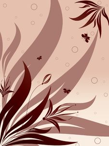 Vector Floral Composition With Three Butterflies Royalty Free Stock Photos Vector Floral Composition With Three Butterflies Royalty Free Stock Photos