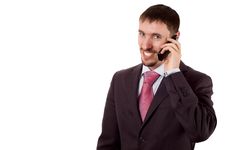Young Modern Business Man Talking On Cell Phone Stock Photos Young Modern Business Man Talking On Cell Phone Stock Photos